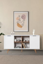 Hanah Home Sina 4618 Consola Blanco y Nogal